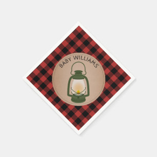 Lantern Lumberjack Pset Baby shower Napkins Servetten