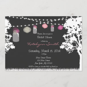 Lantern & Mason Jar Wedding Shower Kaart