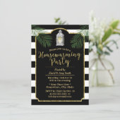 Lantern Modern Stripes Tropische Housewarming Kaart (Staand voorkant)