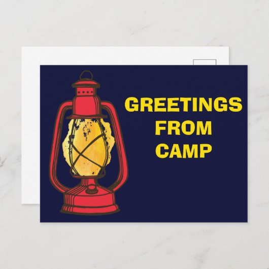 Lantern Navy Blue Greetings uit Camp Briefkaart (Voorkant / Achterkant)