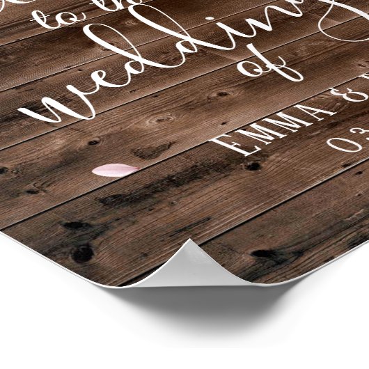  Lantern Pink Floral Wedding Welkomstteken Poster (Hoek)