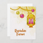 Lantern Ramadan Kareem Muslim Notitiekaartje (Voorkant / Achterkant)