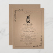 Lantern Rustic Wedding Details Cardstock Informatiekaartje (Voorkant / Achterkant)