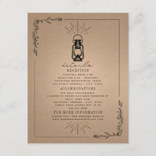 Lantern Rustic Wedding Details Cardstock Informatiekaartje