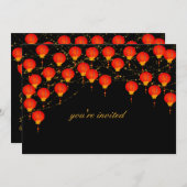 Lantern Sky Chinese nieuwjaarsuitnodiging Kaart (Voorkant / Achterkant)