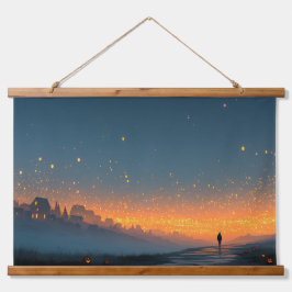 Lantern Sky – Magical Halloween Night Wall Poster Hangend Wandkleed