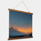 Lantern Sky – Magical Halloween Night Wall Poster Hangend Wandkleed (Gebogen)