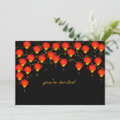 Lantern Sky verjaardagsfeestje Kaart (Staand voorkant)