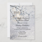 Lantern Sparking Snow Winter Weddenschap Kaart (Voorkant)