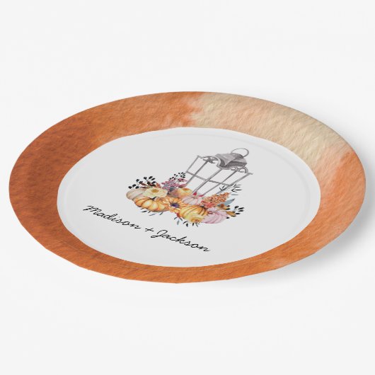 Lantern Waterverf najaar op maat Papieren Bordje (Gekanteld)