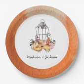 Lantern Waterverf najaar op maat Papieren Bordje (Voorkant)