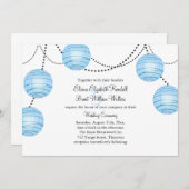 Lantern Wedding Invitation in Blue Kaart (Voorkant / Achterkant)