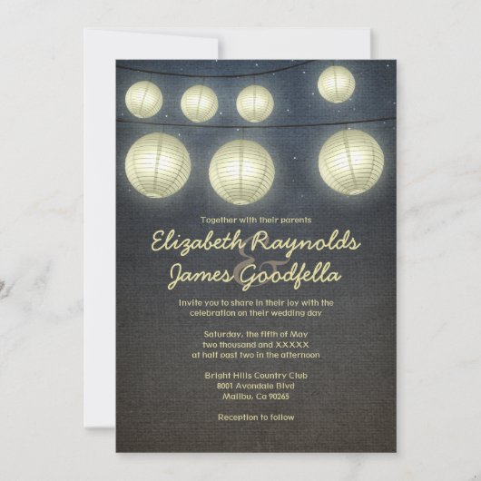 Lantern Wedding Invitations Kaart (Voorkant)