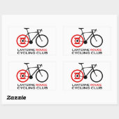 Lanterne Rouge Cycling Club Rechthoekige Sticker (Vel)