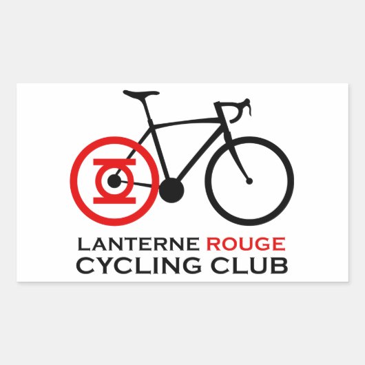 Lanterne Rouge Cycling Club Rechthoekige Sticker (Voorkant)