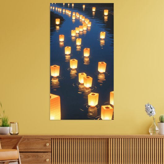 lanterns emitted a warm glow canvas afdruk (Insitu (Woonkamer))
