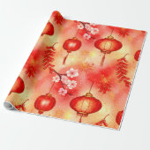 Lanterns glow, firecrackers burst, and blossoms bl cadeaupapier (Uitgerold)