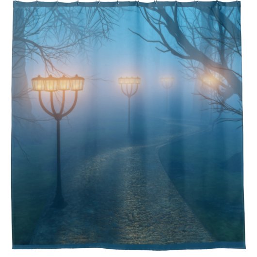 Lanterns in the Fog Shower Curtain Douchegordijn (Voorkant)