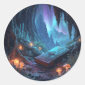 Lanterns, Mushrooms, and a Book Ronde Sticker (Voorkant)