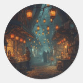 Lanterns of the Forgotten Alley Ronde Sticker (Voorkant)