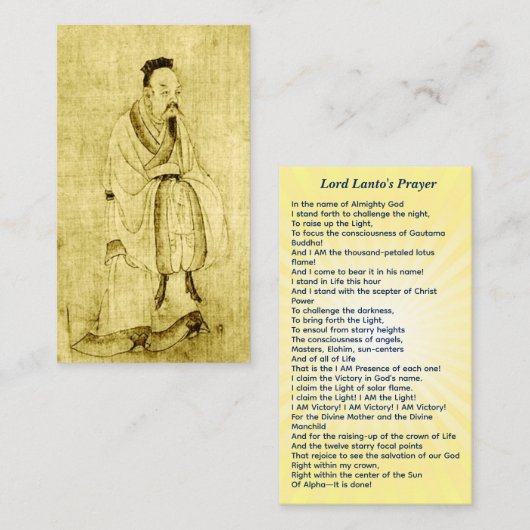 Lanto Chohan van de tweede straal Contactkaartje (Voorkant / Achterkant)