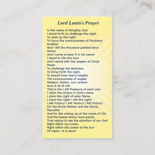 Lanto Chohan van de tweede straal Contactkaartje (Achterkant)