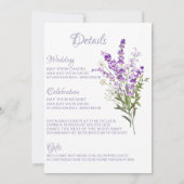 Lanvender Bouquet Wedding Invitation Kaart (Achterkant)