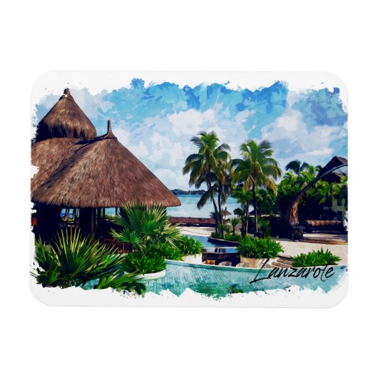 Lanzarote Canarische Eilanden Spanje Tropisch Magneet (Horizontaal)