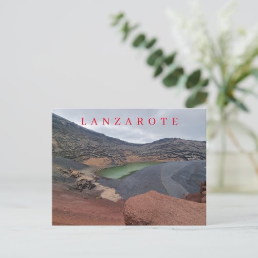 Lanzarote El Golfo uitzicht briefkaart (Staand voorkant)