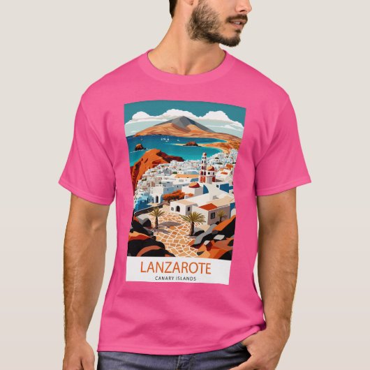 Lanzarote Poster Spanje Reizen T-shirt (Voorkant)