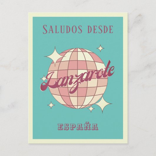Lanzarote Spanje España Retro  Briefkaart (Voorkant)