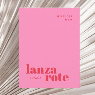 Lanzarote Spanje moderne typografie briefkaart