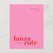 Lanzarote Spanje moderne typografie briefkaart (Voorkant)