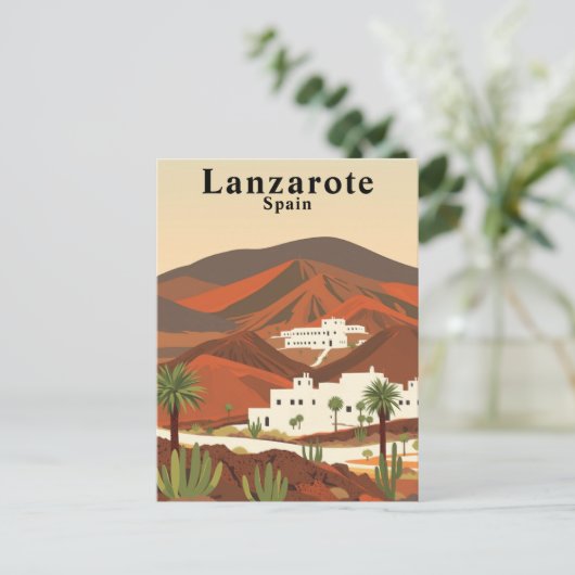 Lanzarote, Spanje Retro Reizen Briefkaart (Staand voorkant)