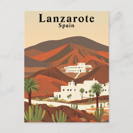 Lanzarote, Spanje Retro Reizen Briefkaart (Voorkant)