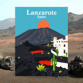 Lanzarote, Spanje Vintage Reizen Briefkaart