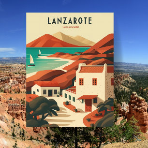 Lanzarote Spanje Vintage Reizen Briefkaart