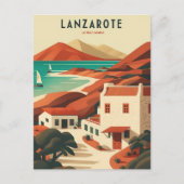 Lanzarote Spanje Vintage Reizen Briefkaart (Voorkant)