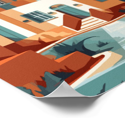 Lanzarote Spanje vintage reizen Briefkaart Poster (Hoek)