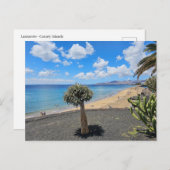 Lanzarote strand en wolken uitzicht briefkaart (Voorkant / Achterkant)