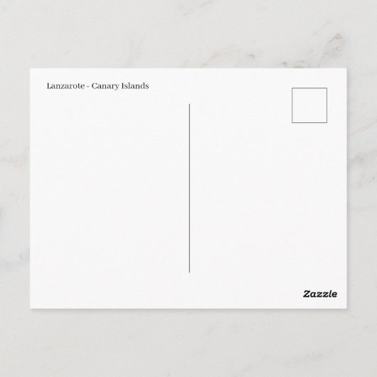 Lanzarote strand en wolken uitzicht briefkaart (Achterkant)