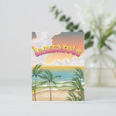 Lanzarote strand reisposter briefkaart (Staand voorkant)
