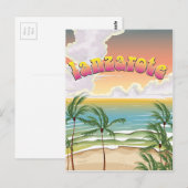 Lanzarote strand reisposter briefkaart (Voorkant / Achterkant)