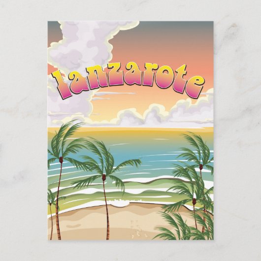 Lanzarote strand reisposter briefkaart (Voorkant)