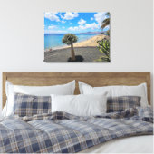 Lanzarote strand uitzicht canvas print (Insitu (Slaapkamer))