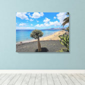 Lanzarote strand uitzicht canvas print (Insitu (Houten vloer))