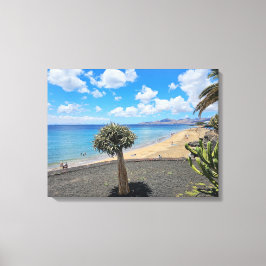 Lanzarote strand uitzicht canvas print