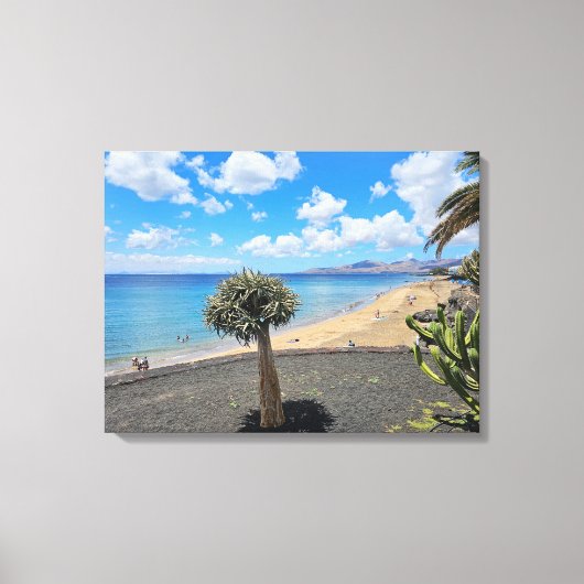 Lanzarote strand uitzicht canvas print (Voorkant)