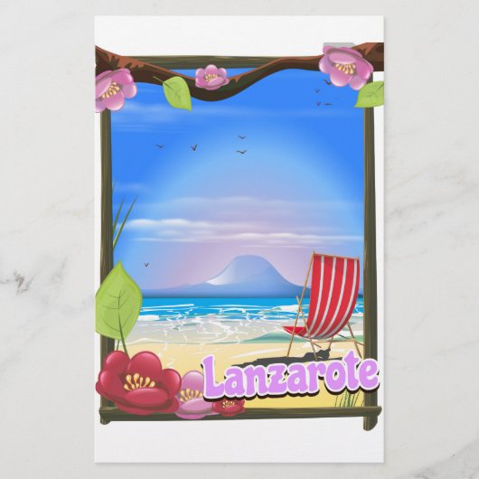 Lanzarote Travel poster Briefpapier (Voorkant)