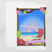 Lanzarote Travel poster Briefpapier (Voorkant / Achterkant)